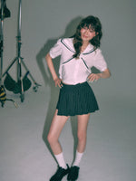 Striped Preppy Pleated Skort