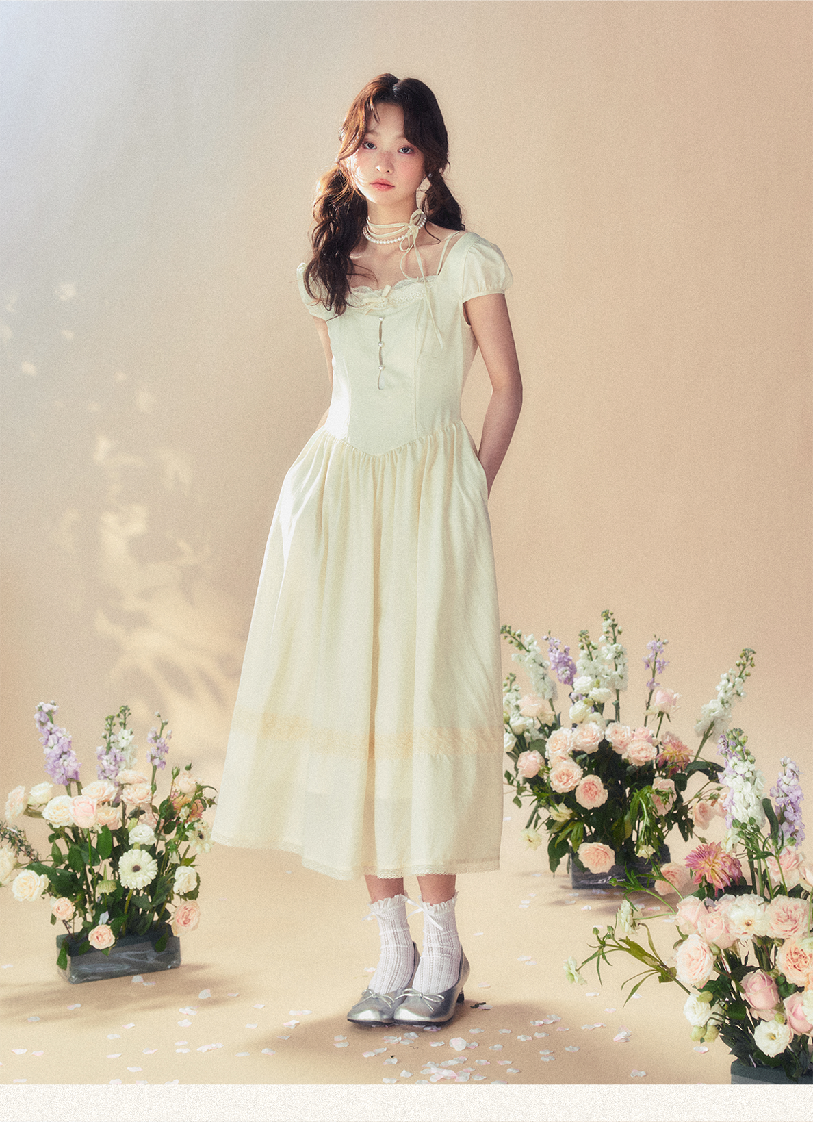 Lace Square Neck Dress