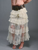 Off-White Tiered Lace Skirt