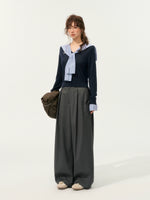 Fake Two-Piece Twist-Knot Spliced V-Neck Knit Top