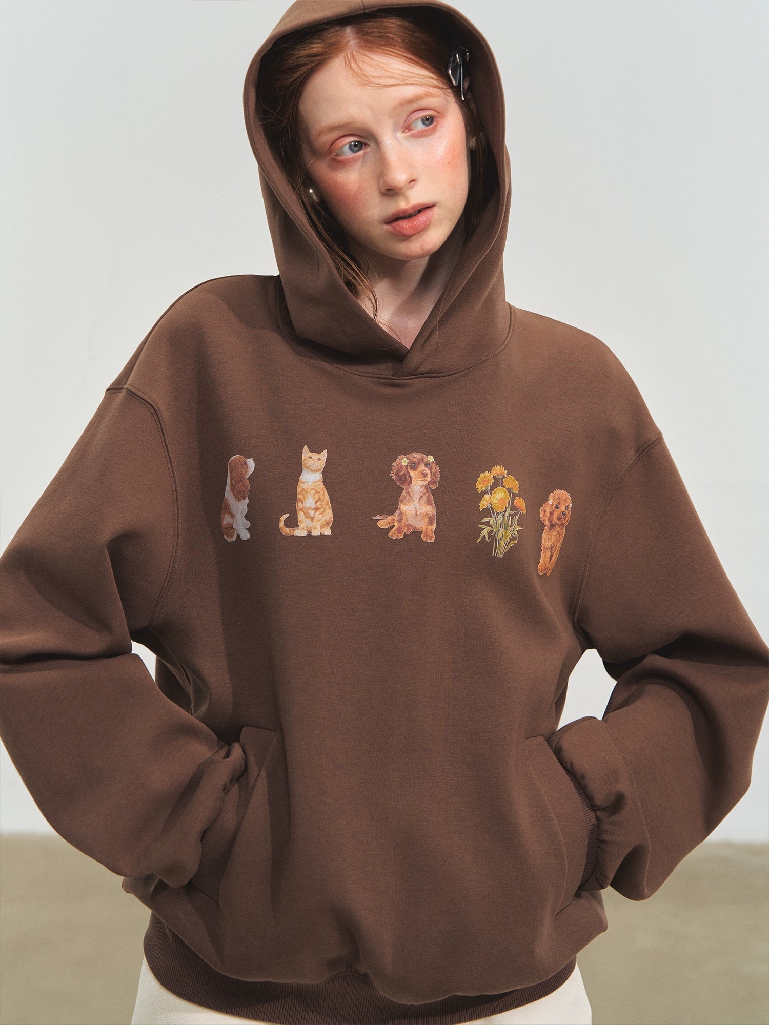 Gray &amp; Brown Pet Party Hoodie
