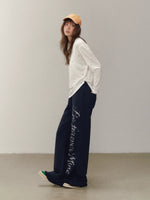 Letter Print Wide Leg Pants