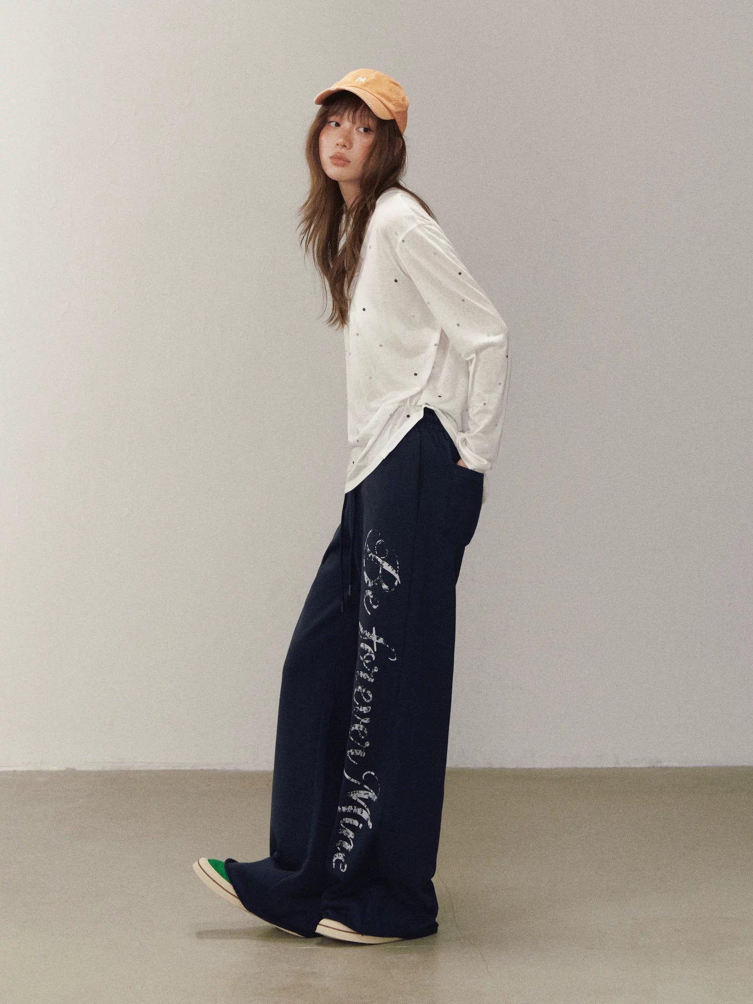 Letter Print Wide Leg Pants