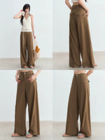Retro Coffee Wide-Leg Pants