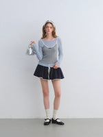 Contrast Layered Knit Top