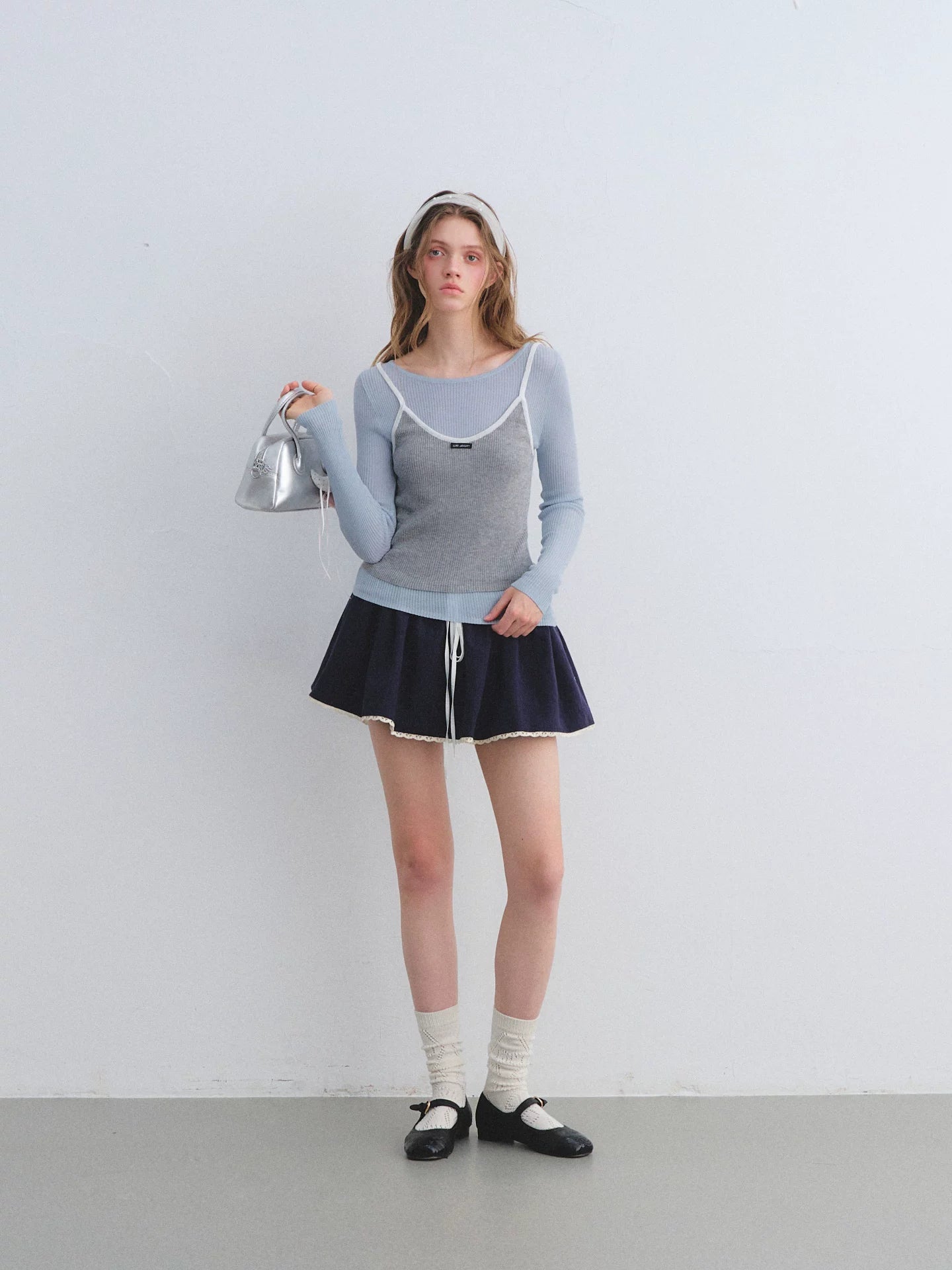 Contrast Layered Knit Top