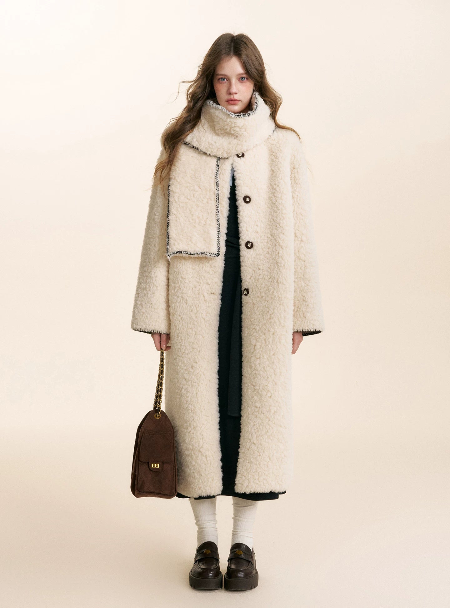 Longline Shearling Coat Set