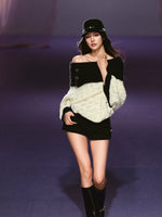 Black Mini Tweed Shorts