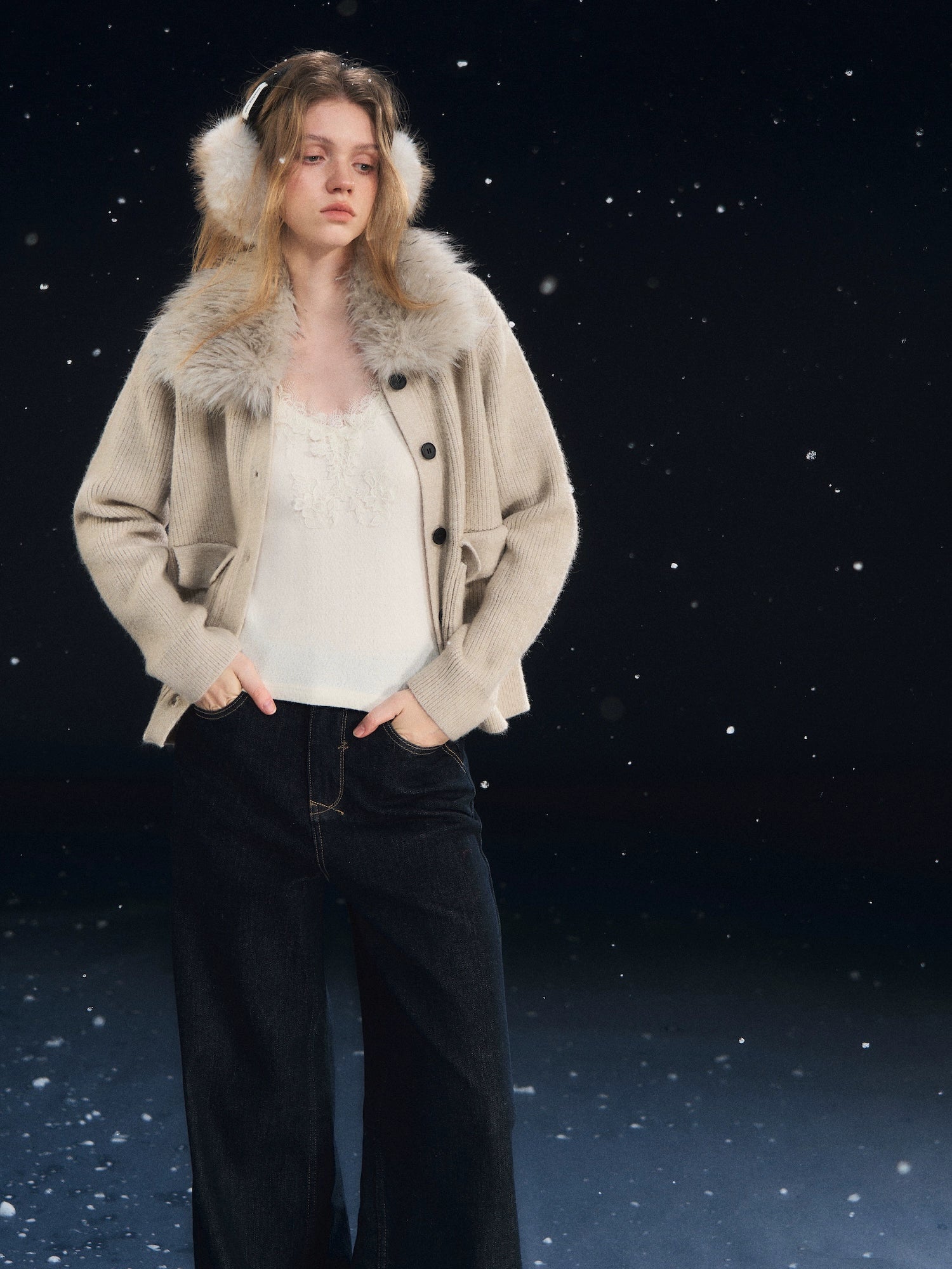 Textured Velvet Lace Cami Vest