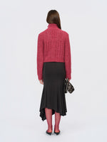 Grey Draped Knit Skirt