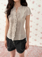 Ruffle Lace Waist Shirt