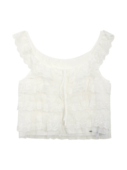 Lace Ruffle Cami Top