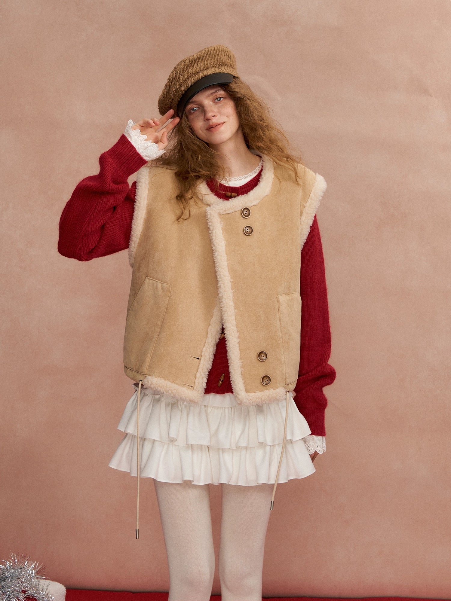 Button Sherpa Reversible Vest