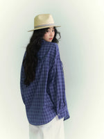 Drawstring Pocket Plaid Shirt
