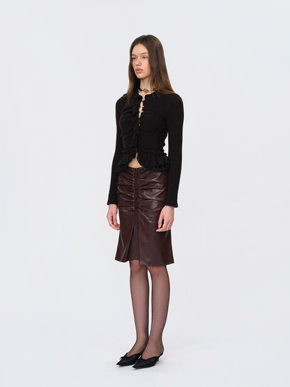 Knit Lace-Trim Panel Cardigans