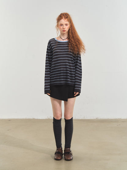 Vintage Striped Knit Blouse