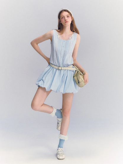 Sleeveless Lace Bubble Dress