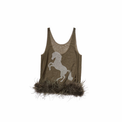 Ostrich Hem Mesh Tank