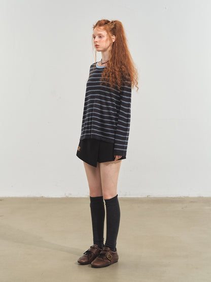 Vintage Striped Knit Blouse