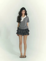 Tie Collar Stripe Tee