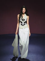 Colorblock Halter Knit Tank & Shrug Cardigan Set