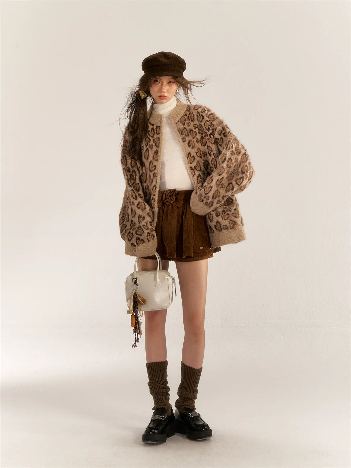 Brown &amp; Gray Leopard Print Cardigan