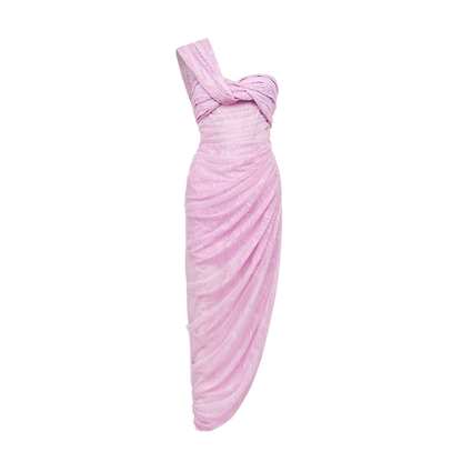 Lillian Lace Chiffon Mesh Knot Dress