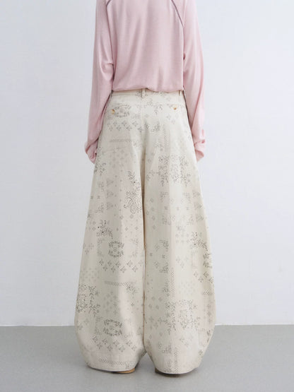 Paisley Curved Wide Pants