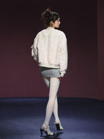 Tweed Textured Drop-shoulder Jacket & Dress Set