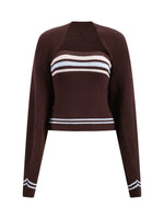 Brown Layered Knit Cardigan Set