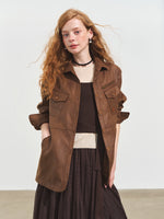 Multi-Pocket Suede Jacket