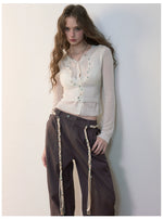 Double-Layer 2-in-1 Wool Knit Cardigan