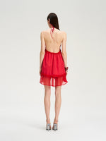 Red Layered Puff Dress