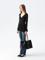 Lace Panel V-Neck Top