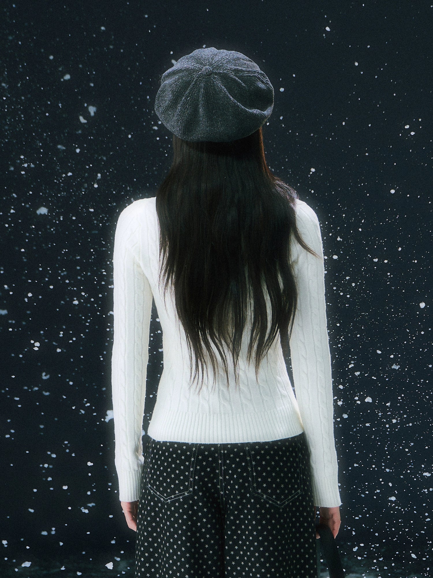 Apricot Cable Half-zip Knit Sweater