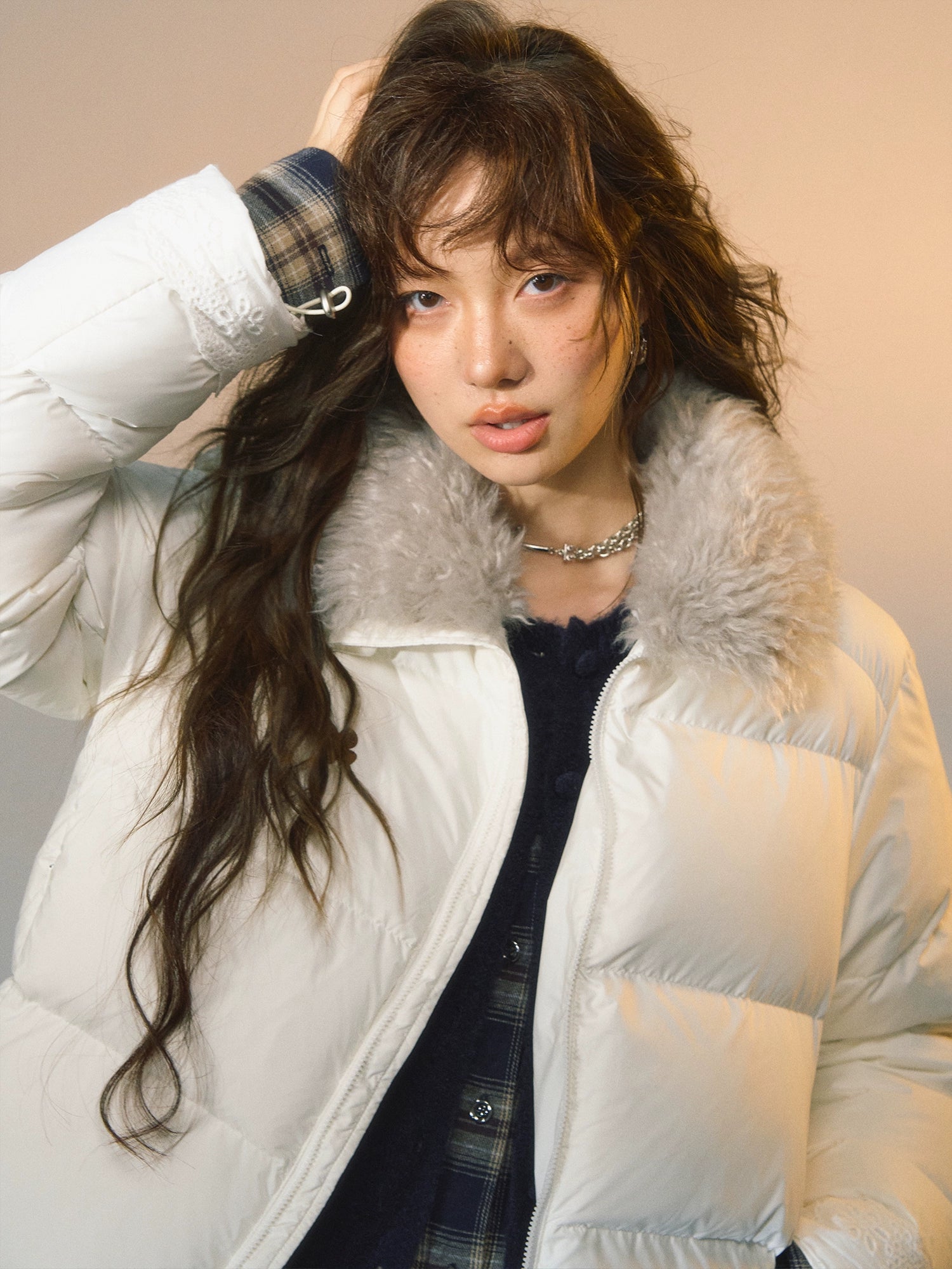 Fur-Trim Short Puffer