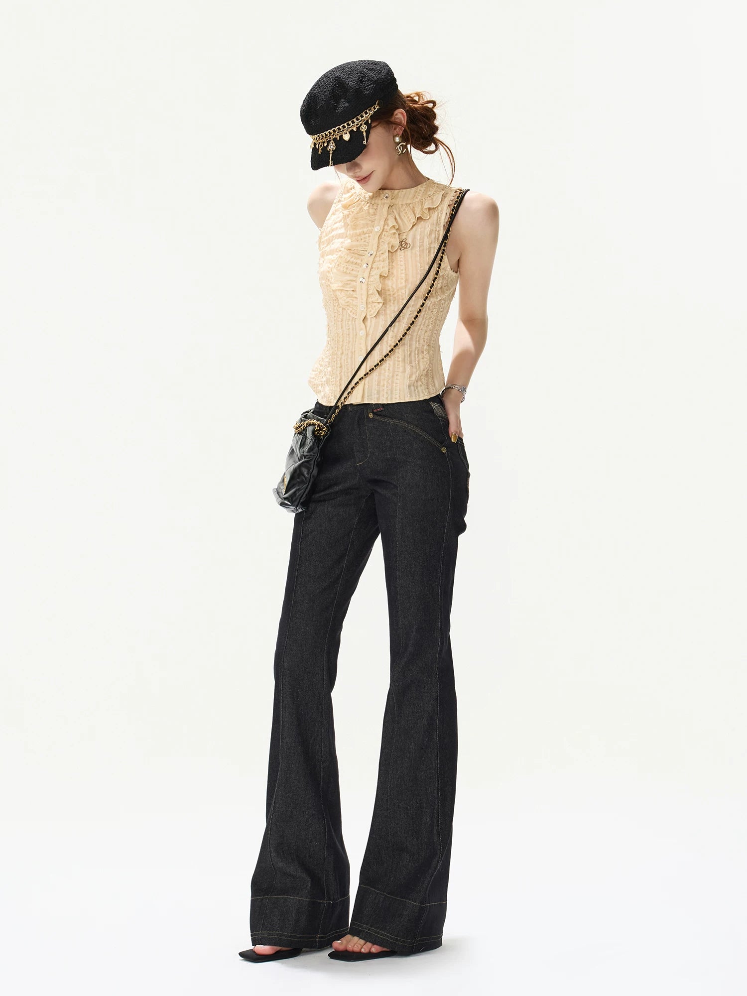 Textured Ruched Vest Top