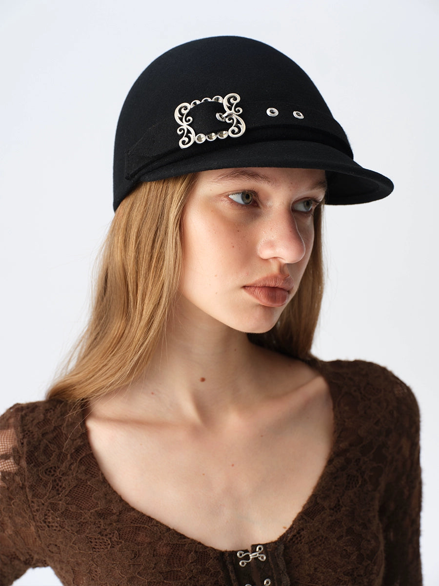 Wool Equestrian Buckle Hat