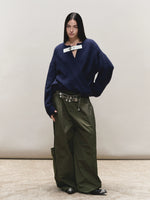 Quilted-Detail Utility Parachute Pants