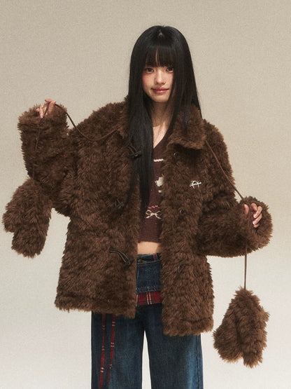 Vintage Faux Fur Toggle Coat
