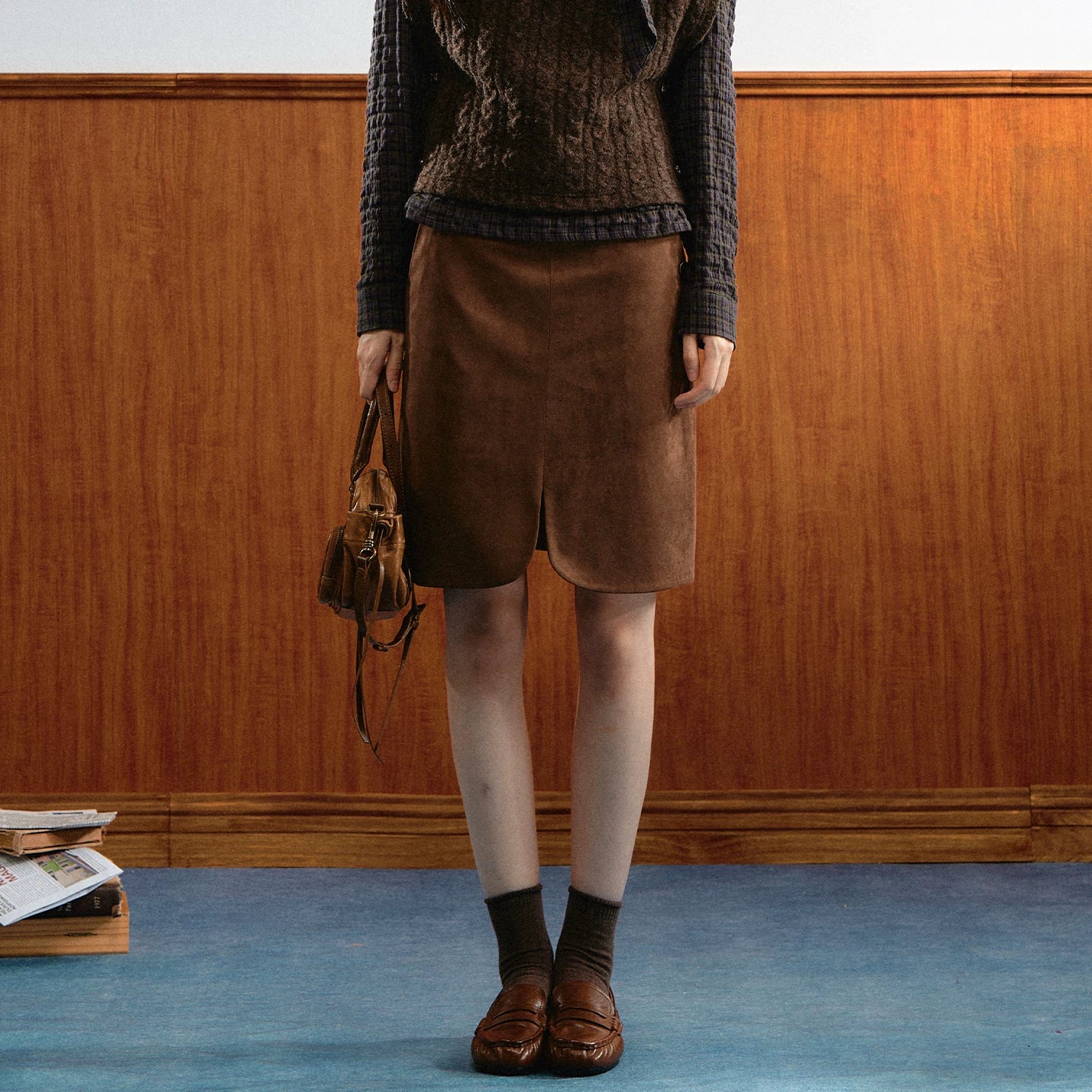 Plaid Layered Skirt Set