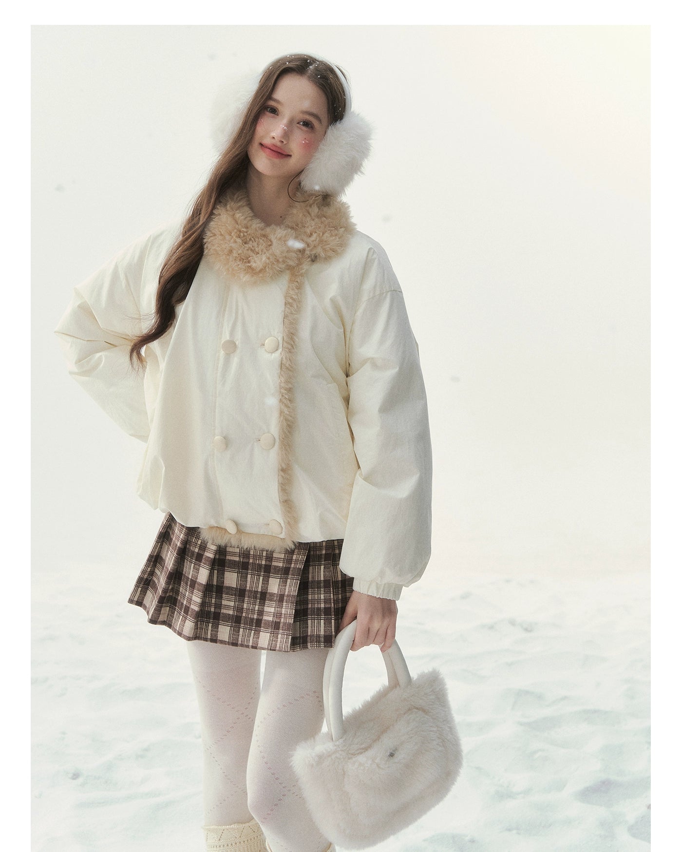 "Star Birch" Double-Breasted Down Puffer