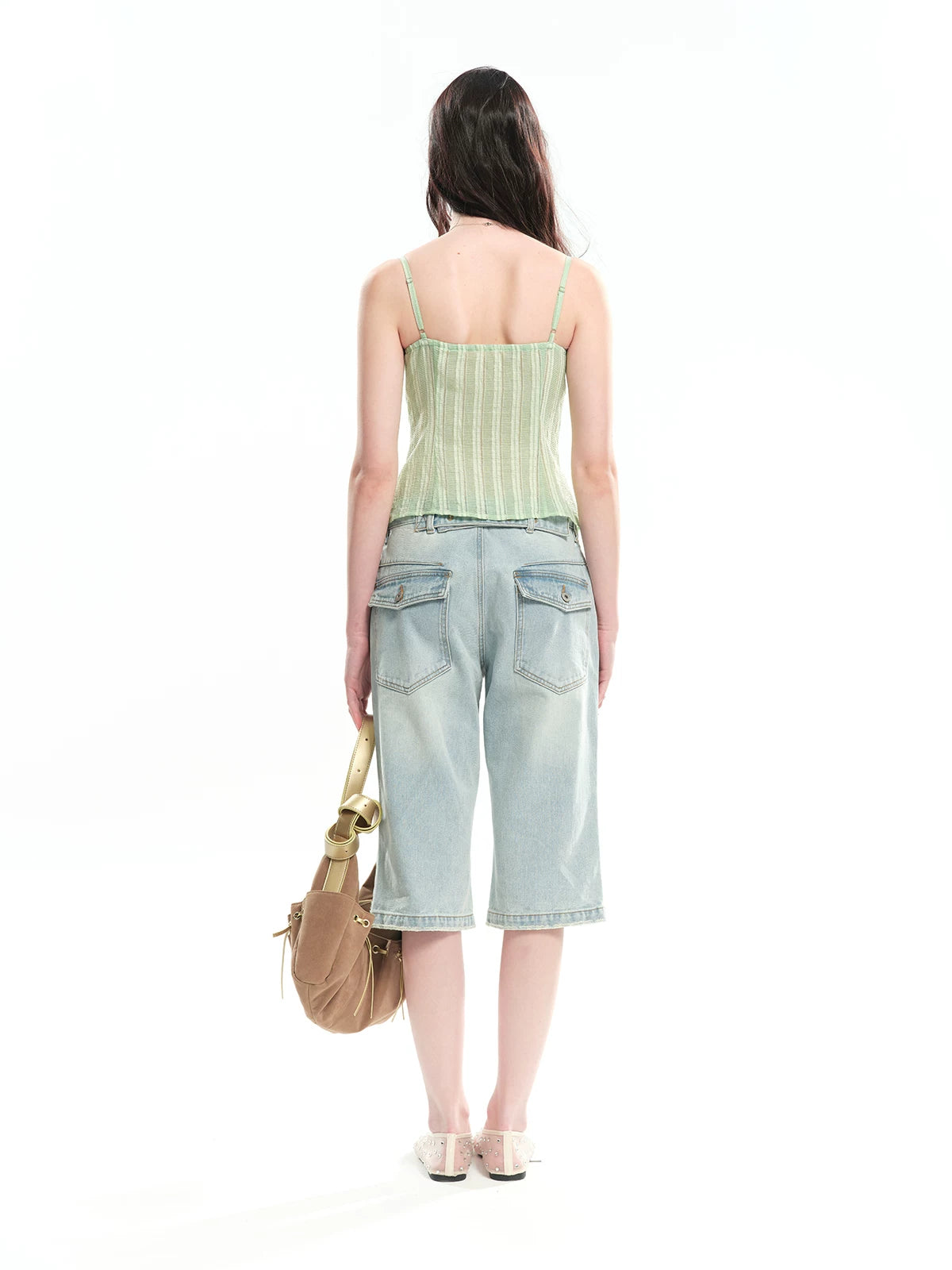 Striped Slim Cardigan Camisole