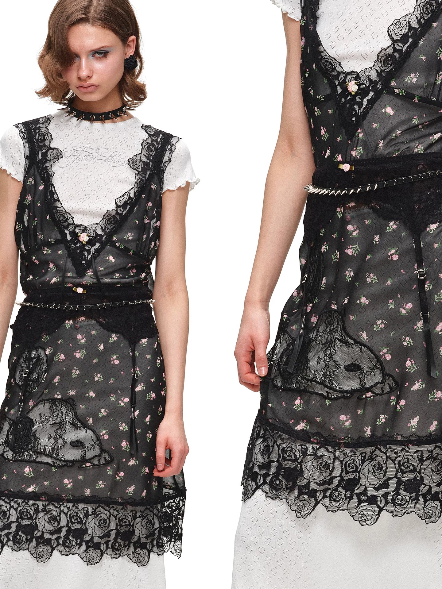 Snoopy V-neck Lace Dress