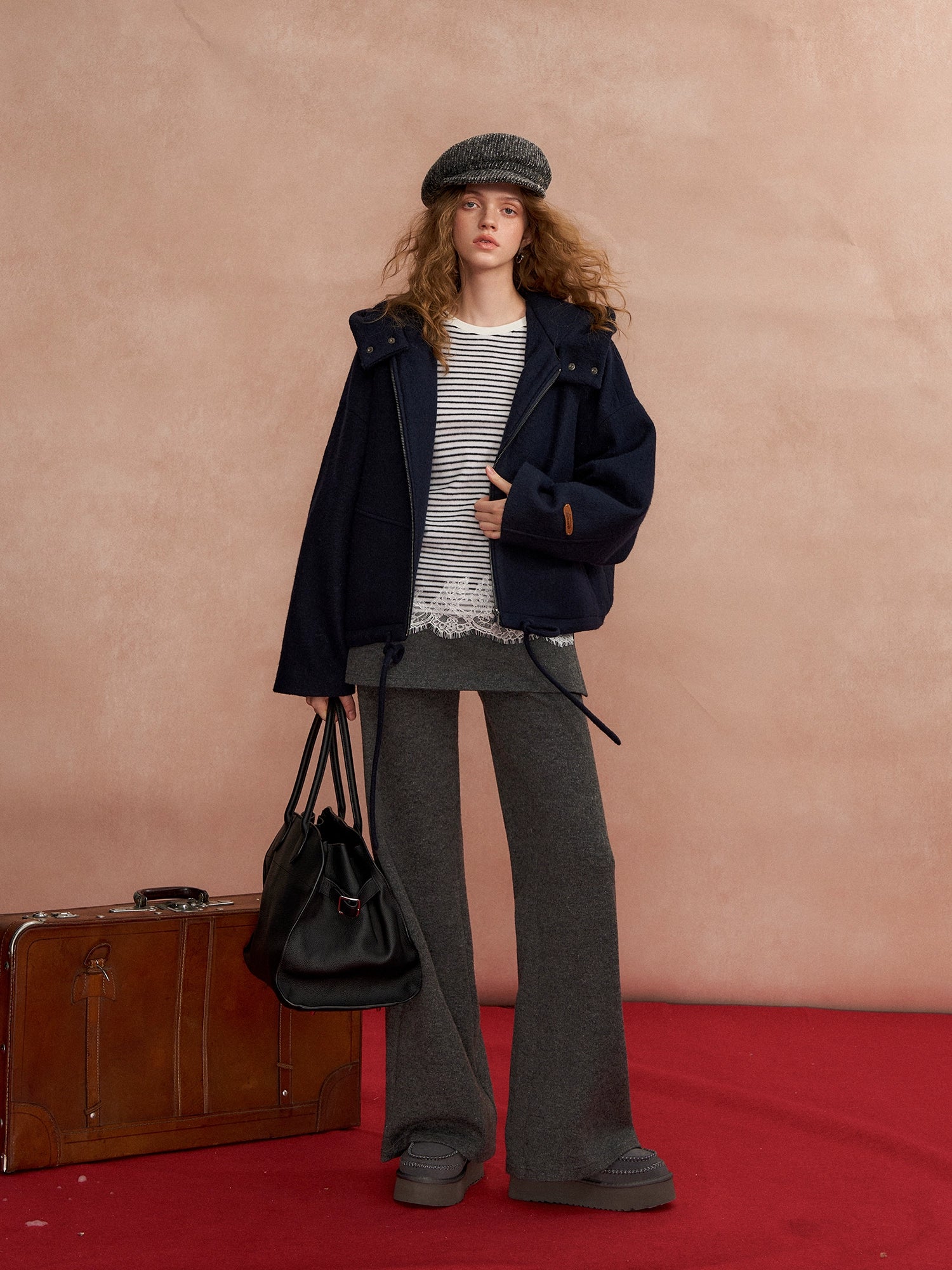 Hooded Short Wool Coat