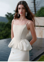 Luxury Handcrafted Beaded Satin Slip Dress Set