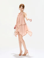 Light Pink Crystal Satin Dress