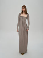 Lyocell Sculpted Pleated Dress