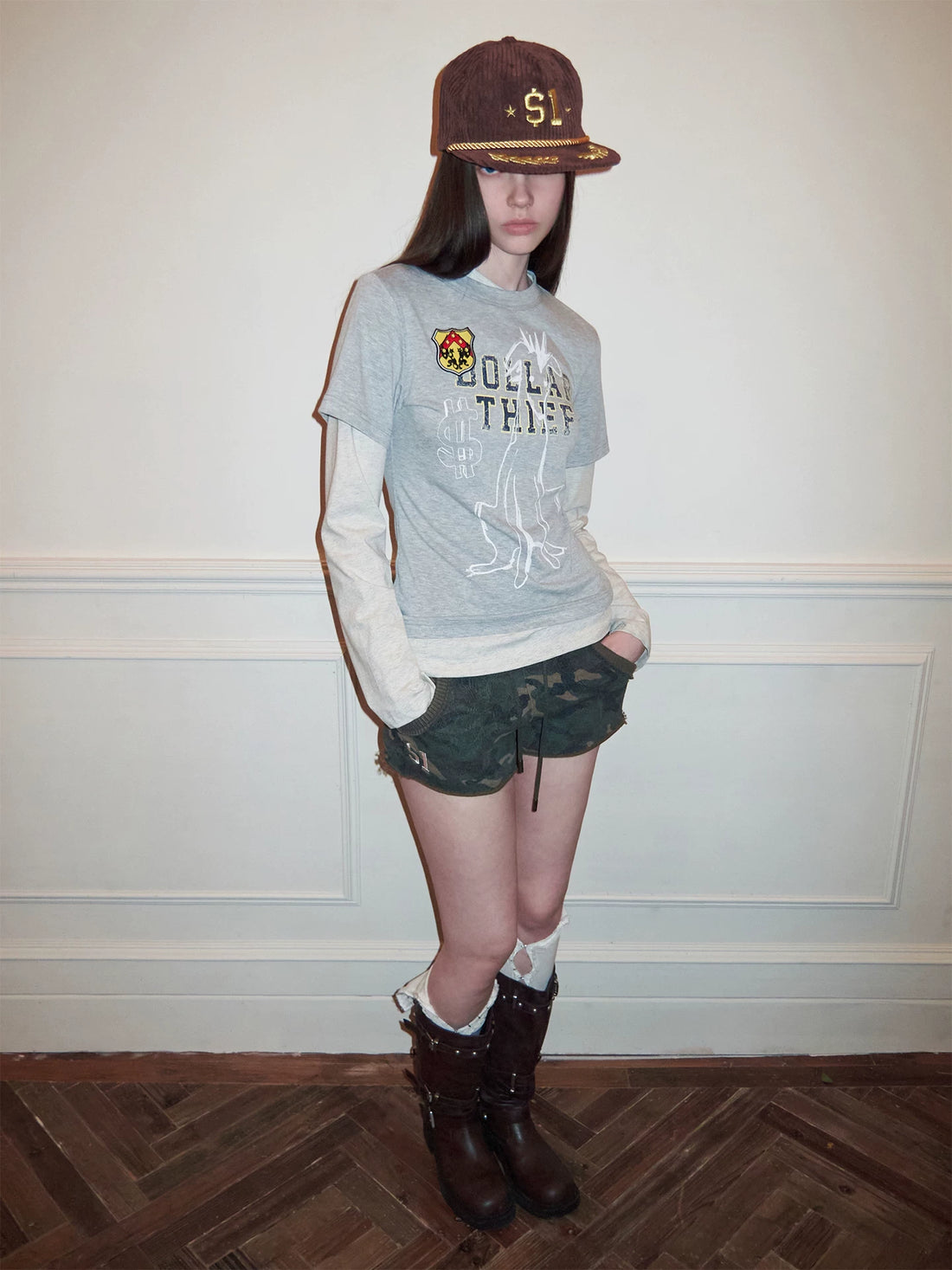 Dog Print Patchwork Top