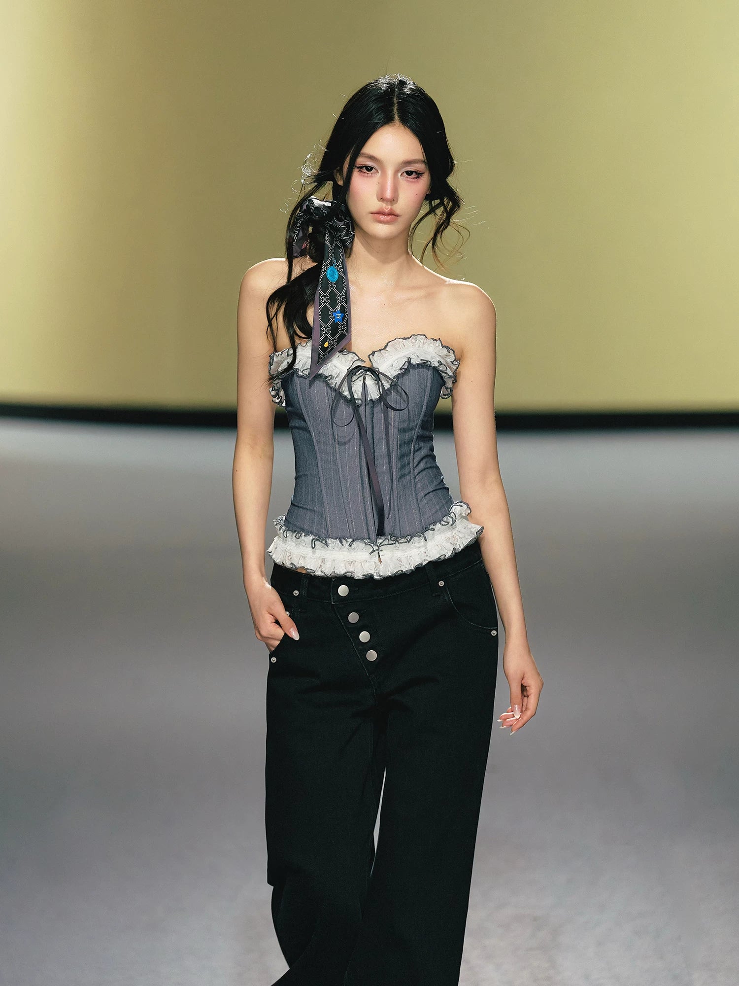 Lace Corset Tube Top